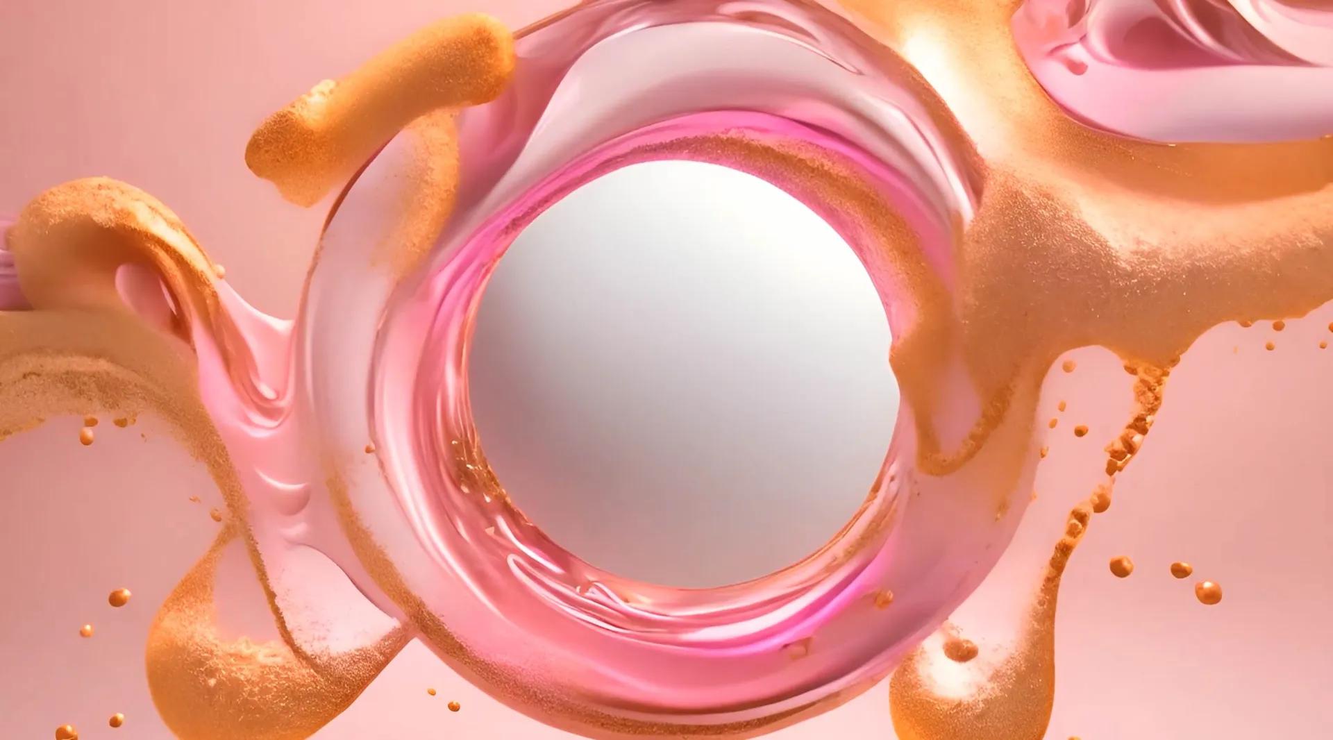 Metallic Gold Flow on Soft Pink Luxury Video Backdrop